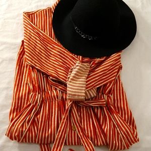 Long gold striped dress